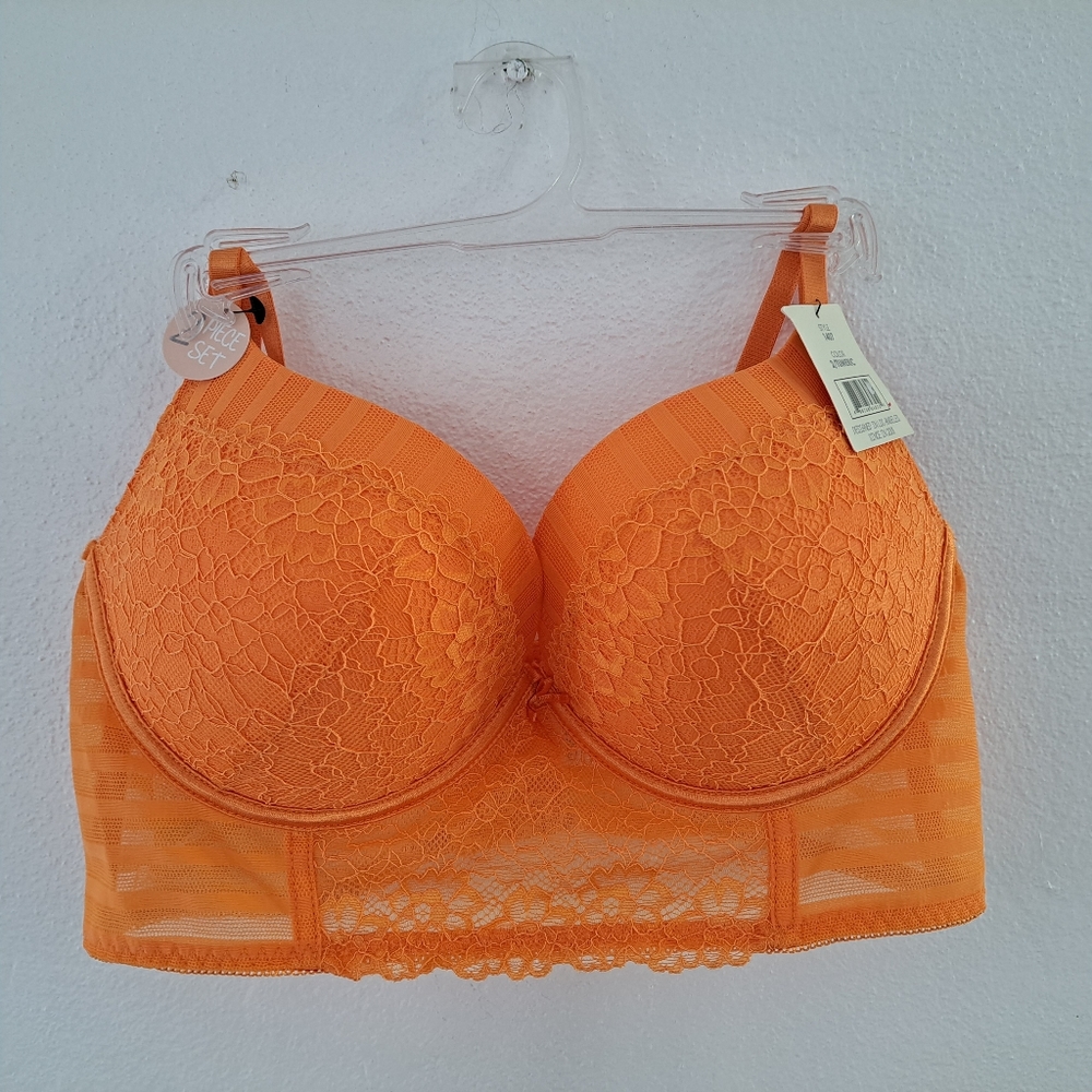 Sexy Spree intimates bra size 38 C color Orange 2/ tumeric. With lace
